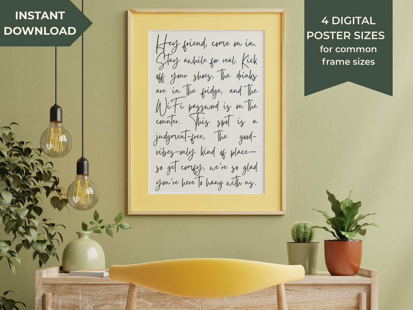 Welcome Friends Entryway Sign – Printable Wall Art Poster Download