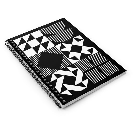Modern Quilt Pattern Grid Notebook | Black & White Quilting Journal