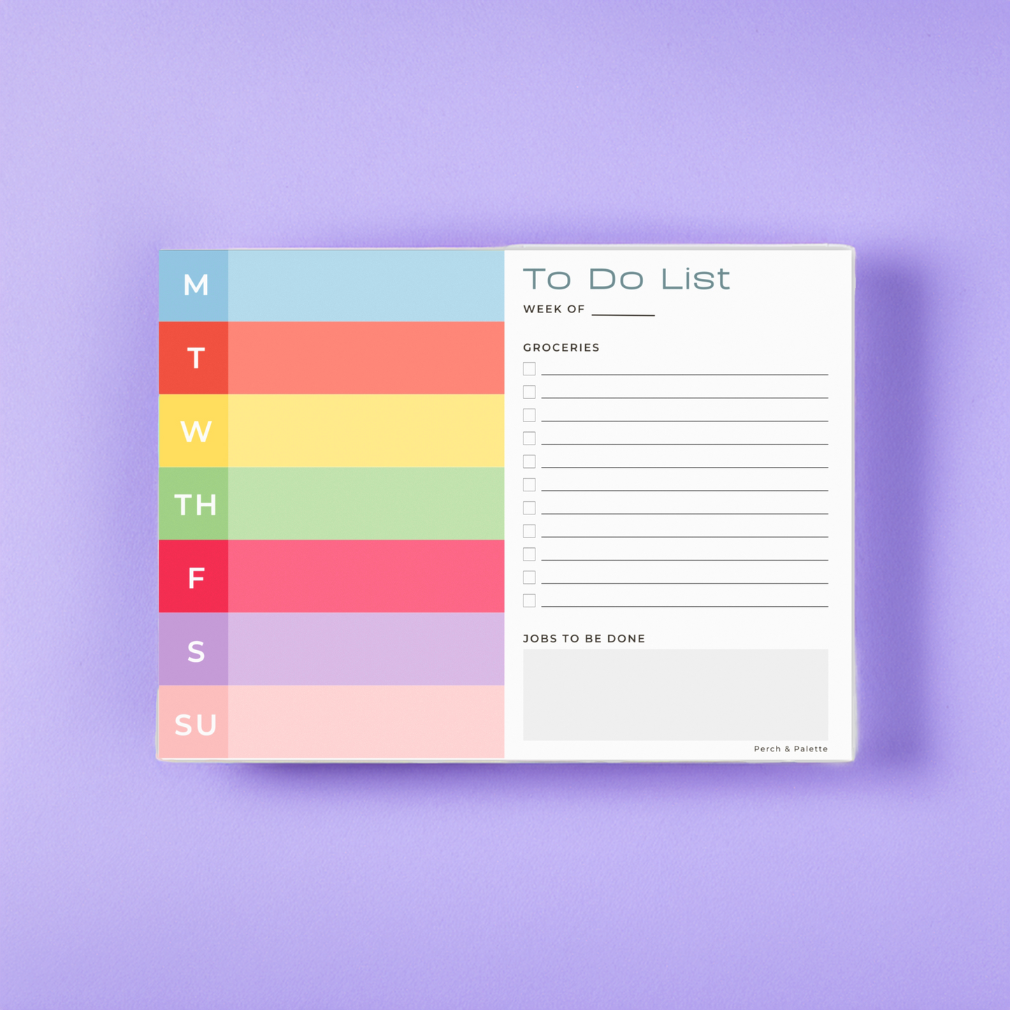 Weekly Planner Post-it® Note Pad | 8x6” Custom Sticky Notes for Desk Organization & Planning