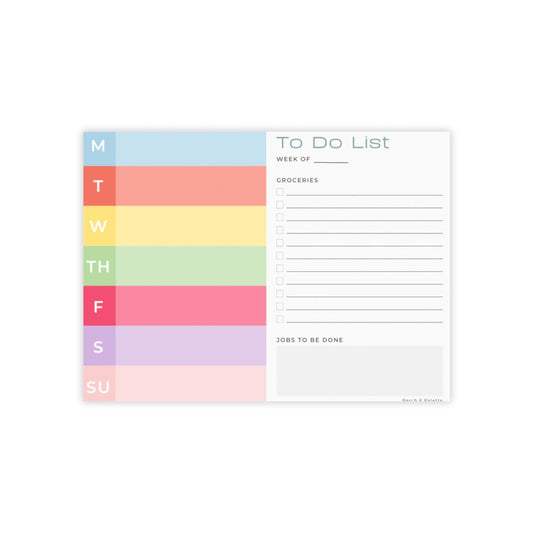 Weekly Planner Post-it® Note Pad | 8x6” Custom Sticky Notes for Desk Organization & Planning