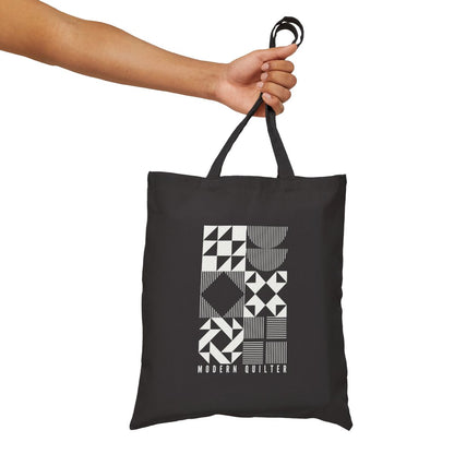 Modern Quilter Black Canvas Tote Bag | Quilt Block Market Tote Canvas