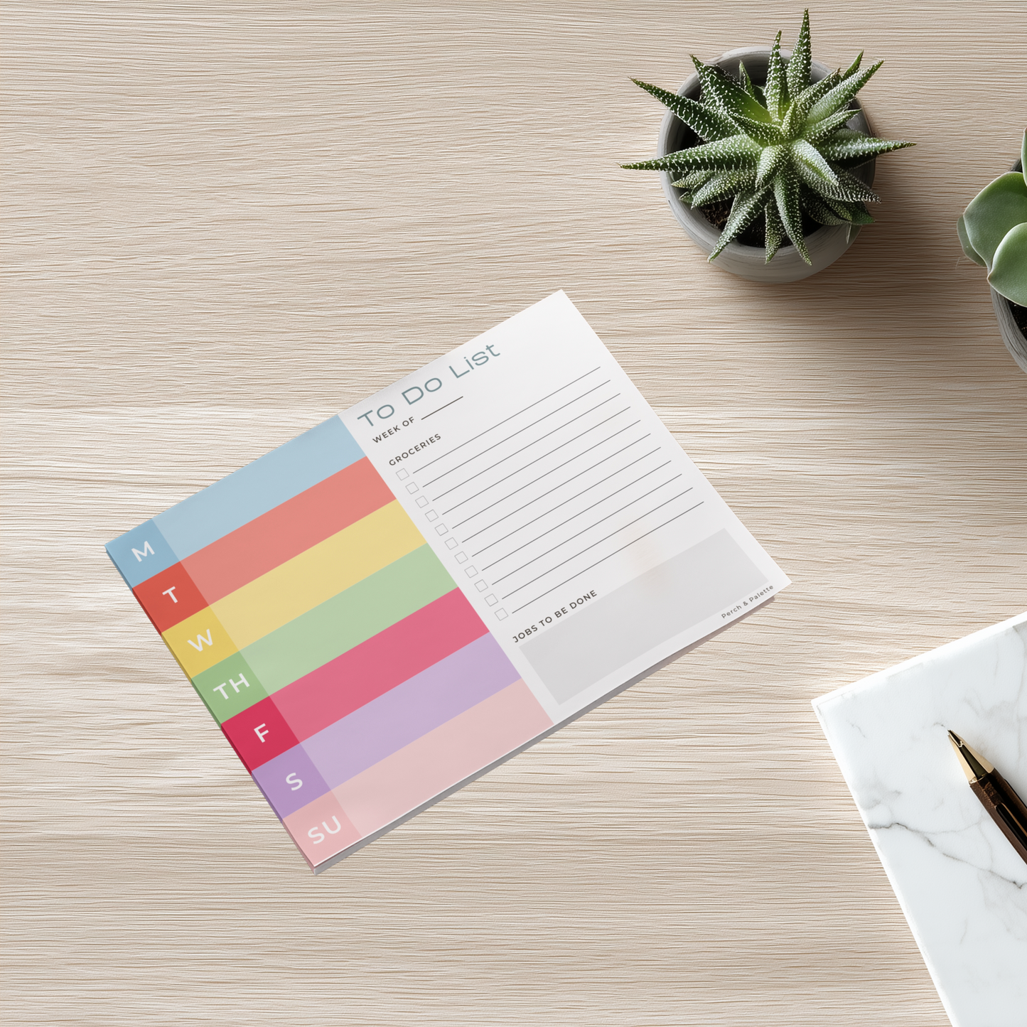 Weekly Planner Post-it® Note Pad | 8x6” Custom Sticky Notes for Desk Organization & Planning