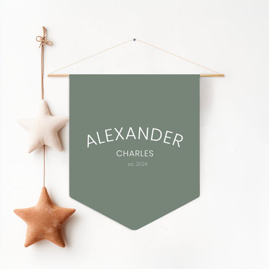 Personalized Wall Pennant for Nursery, Baby Room, Kids Wall Decor