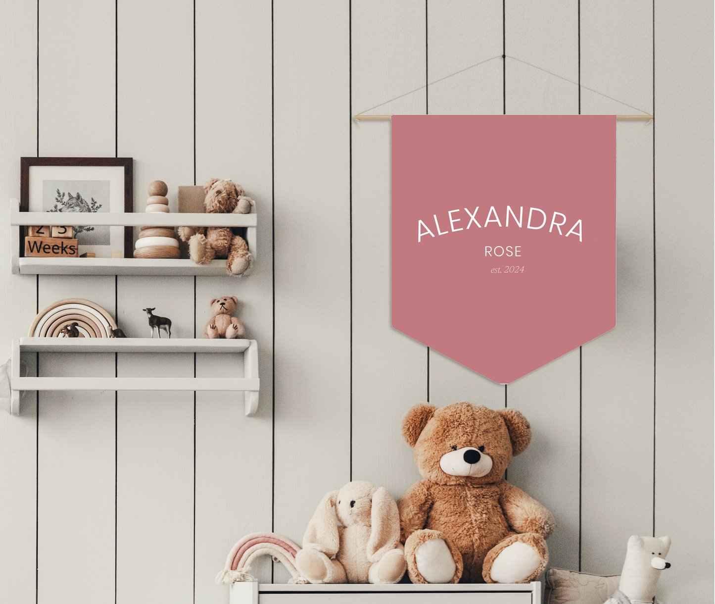 Personalized Wall Pennant for Nursery, Baby Room, Kids Wall Decor