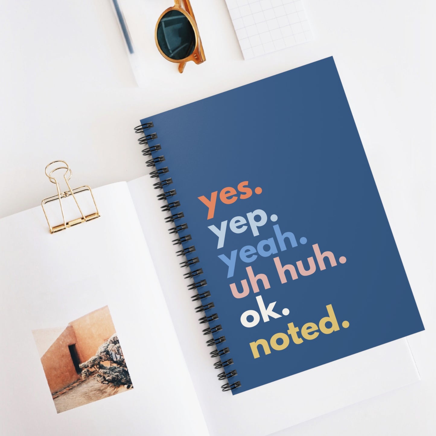 Yes, Noted. Spiral Notebook – Lined Journal for Work, School, or Gifts