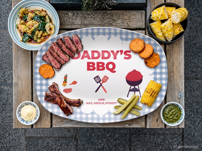 Personalized Dad BBQ Platter | Father’s Day Grill Plate