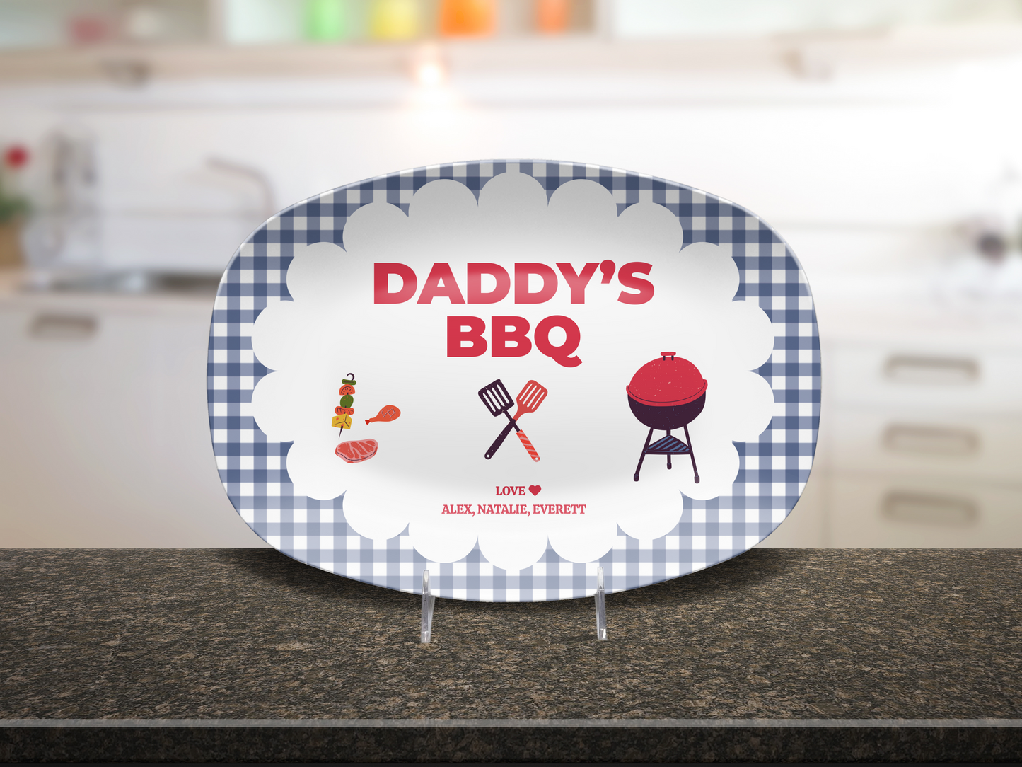 Personalized Dad BBQ Platter | Father’s Day Grill Plate
