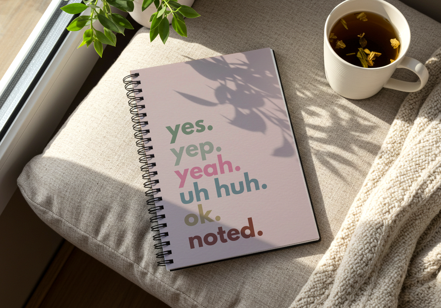 Yes, Noted. Spiral Notebook – Lined Journal for Work, School, or Gifts