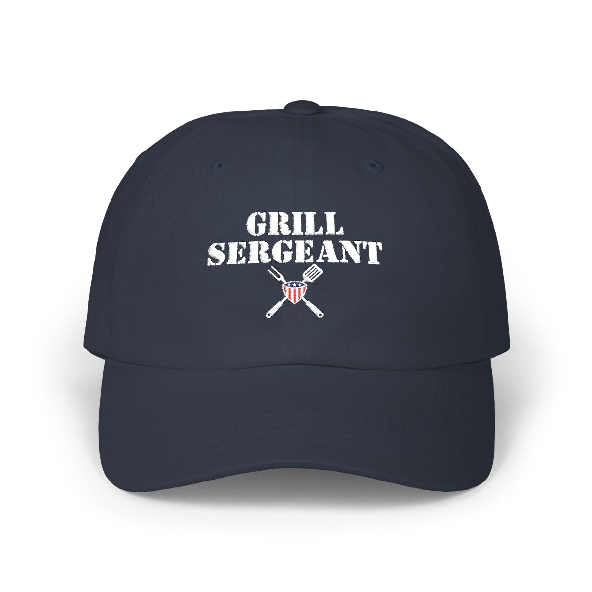 Grill Sergeant emblem with flag embroidered patriotic hat
