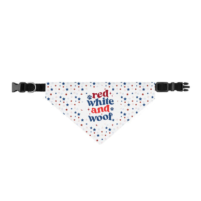 Patriotic pet scarf for dogs with paw print design