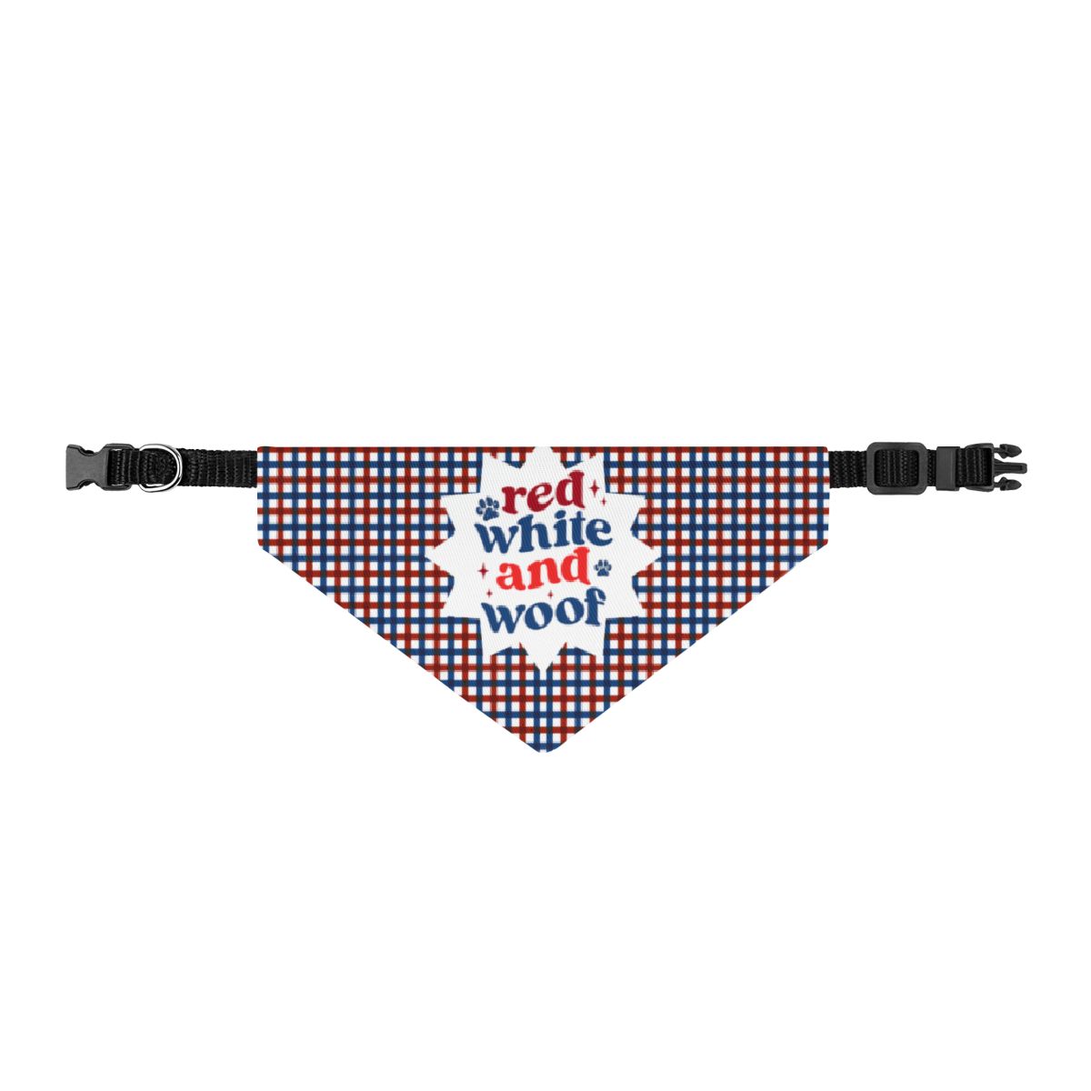 Red white and blue dog bandana collar for pet photos