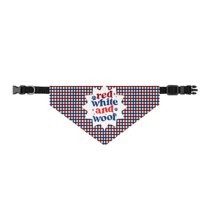 Red white and blue dog bandana collar for pet photos