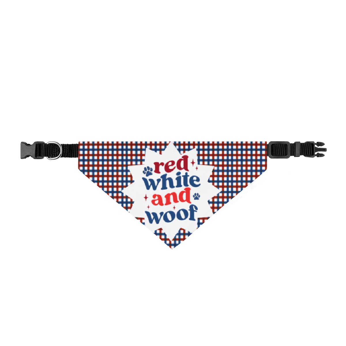 Red white and blue dog bandana collar for pet photos