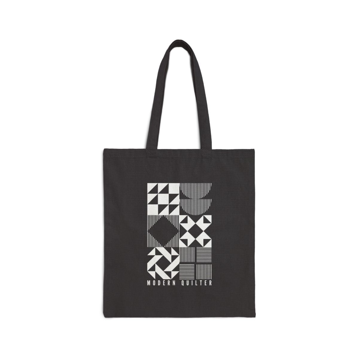 Modern Quilter Black Canvas Tote Bag | Quilt Block Market Tote Canvas