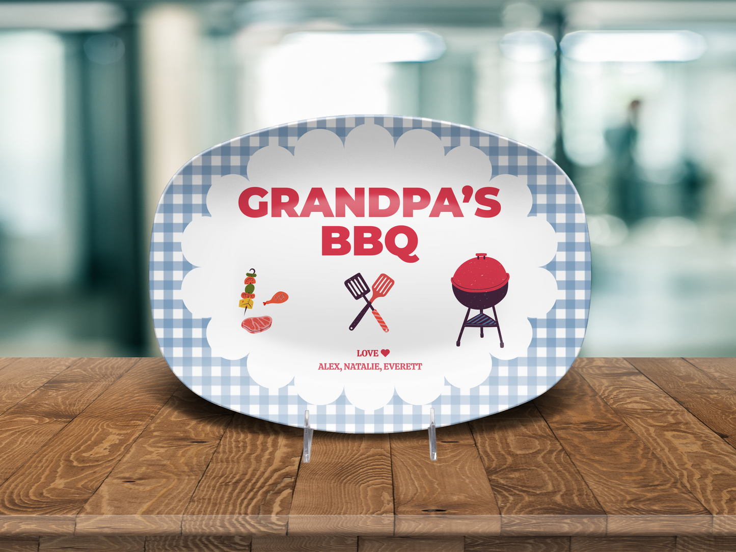 Personalized Dad BBQ Platter | Father’s Day Grill Plate