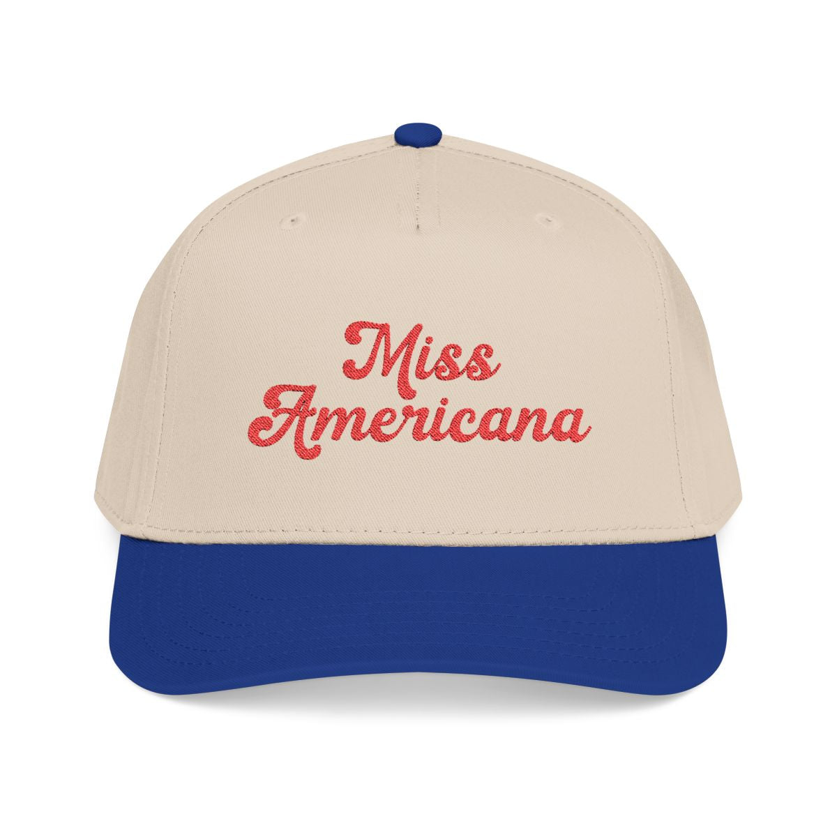 Cute 4th of July hat with Miss Americana embroidery