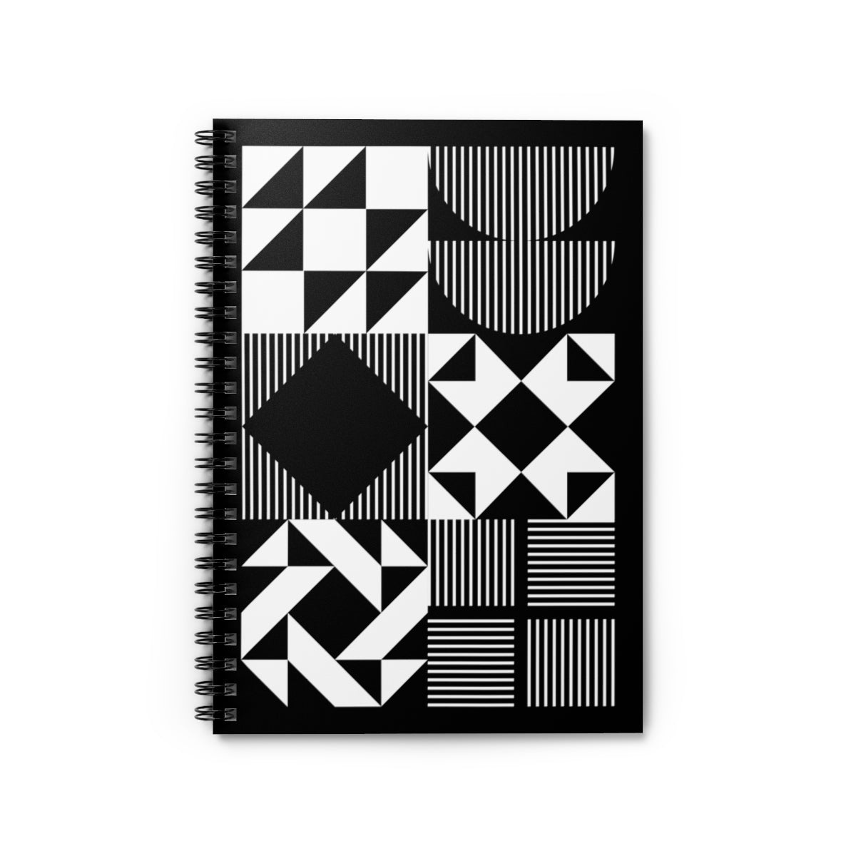 Modern Quilt Pattern Grid Notebook | Black & White Quilting Journal