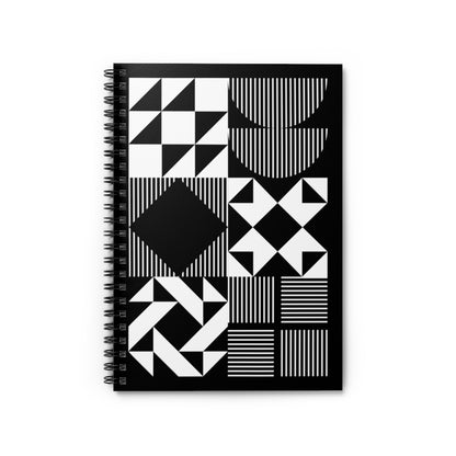Modern Quilt Pattern Grid Notebook | Black & White Quilting Journal