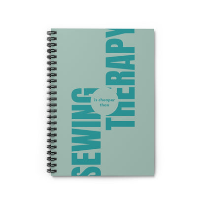 Sewing Is Cheaper Than Therapy Notebook | Quilter Journal in Pink or Cyan
